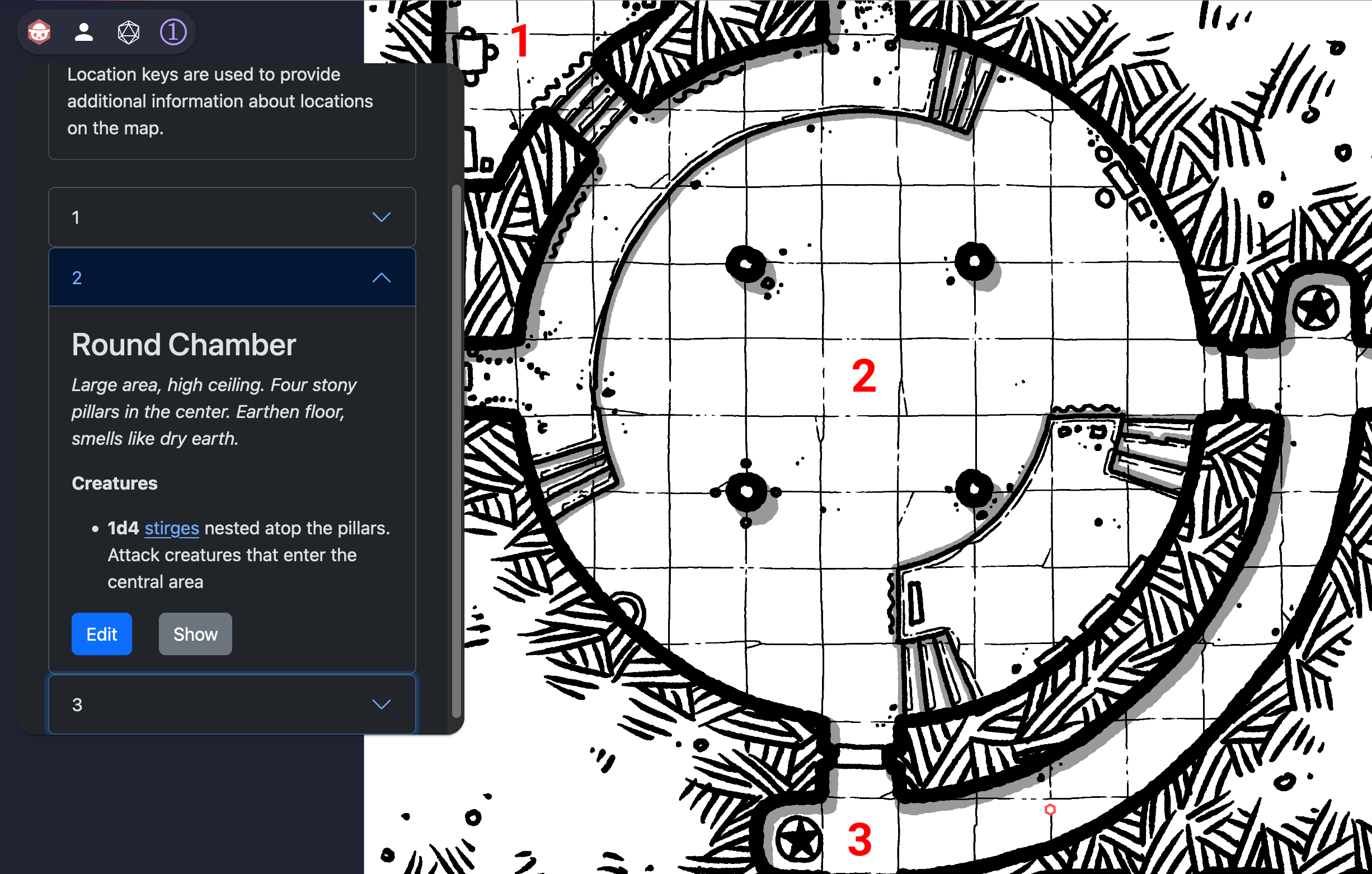 Map Location Key header